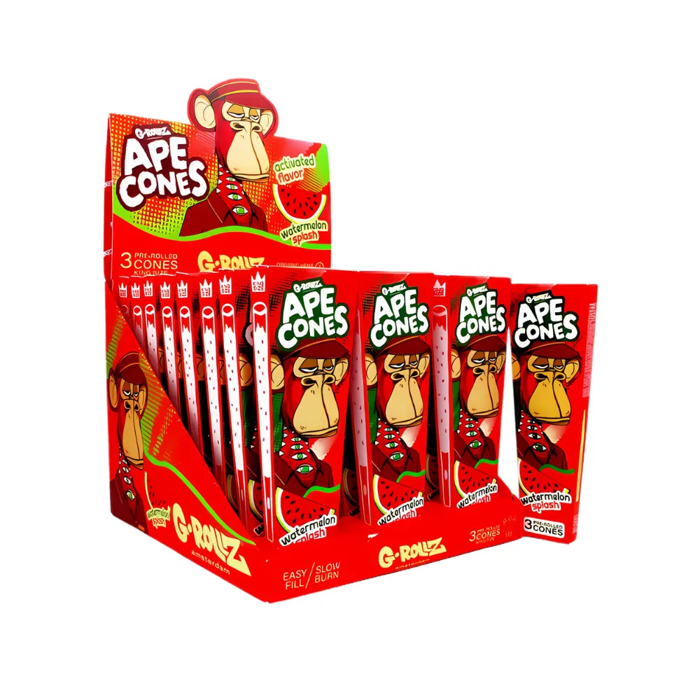 Display of G-Rollz Ape Cones - Watermelon Splash flavour