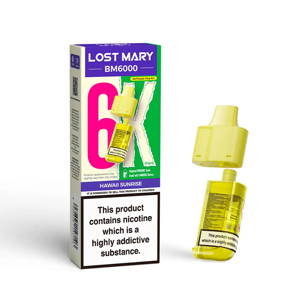 Lost Mary BM6000 refill pod cartridges on a white background