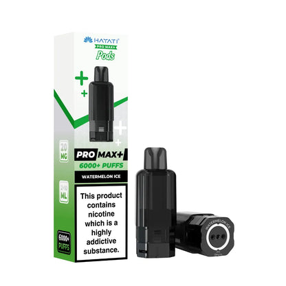 Hayati Pro Max+ 6000 pod and packaging on a white background