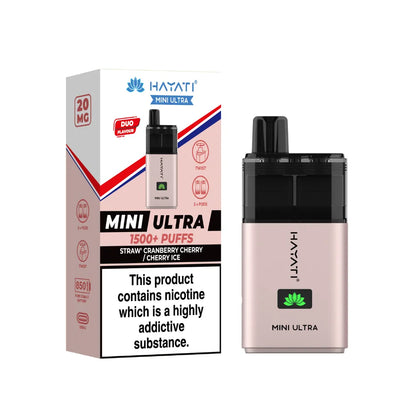 Hayati Mini Ultra vape device and packaging on a white background