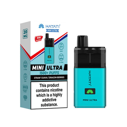 Hayati Mini Ultra vape device and packaging on a white background