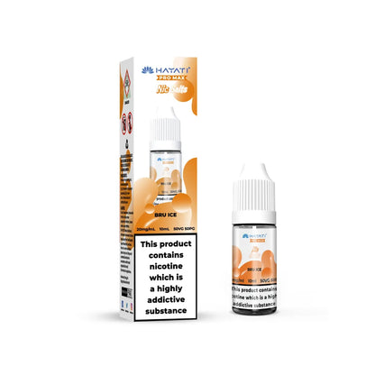 Hayati Pro Max Salts  Bru Ice vape juice packaging on a white background