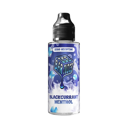 Bottle of Bar Juice Blackcurrant Menthol e-liquid on a white background