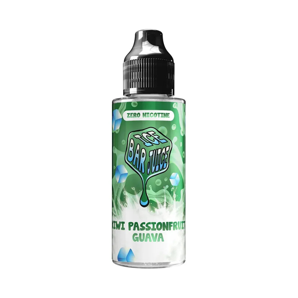 Bottle of Bar Juice Kiwi Passionfruit Guava e-liquid on a white background