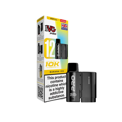 IVG Pro pod Banana Ice with packaging on a white background