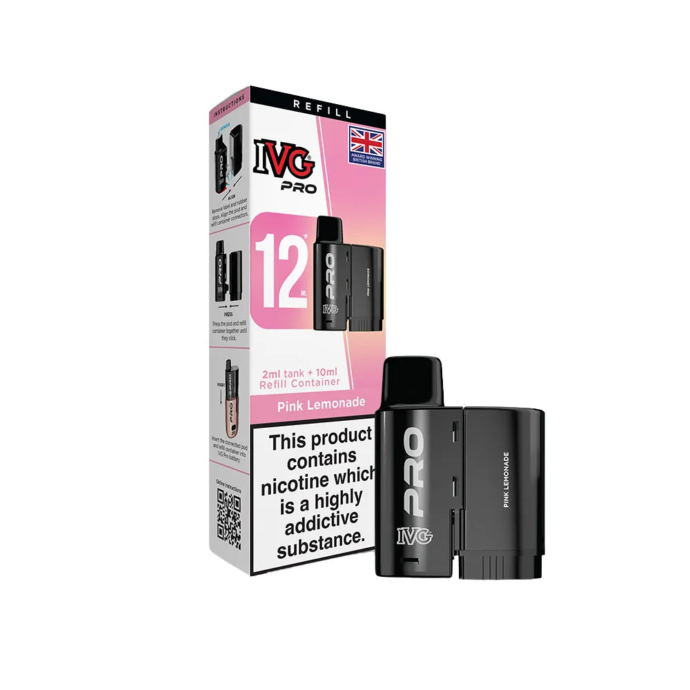 IVG Pro pod Pink Lemonade with packaging on a white background