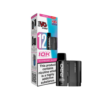 IVG Pro pod Raspberry Blast with packaging on a white background