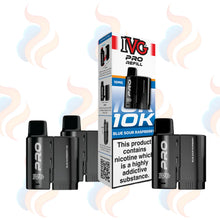 Three IVG Pro 12 20mg refills on a white background with UK Vape Supply Logo