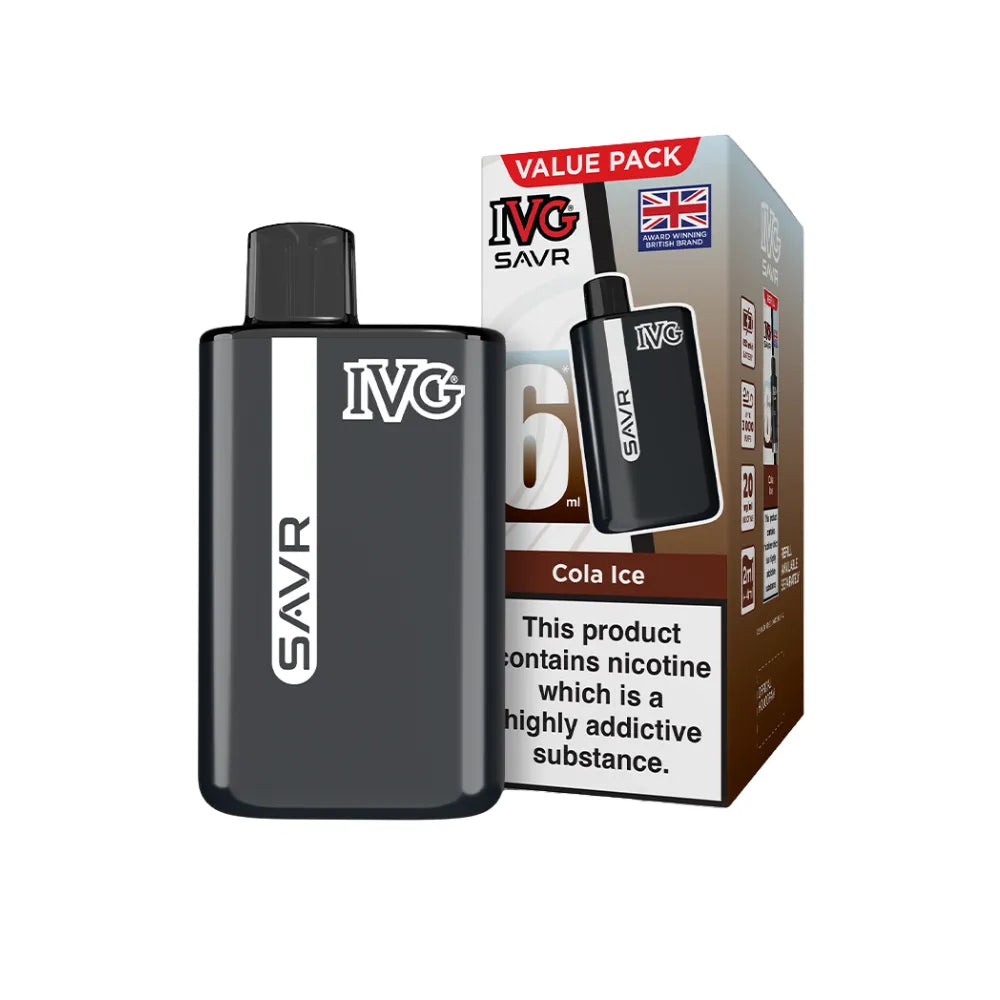 IVG SAVR vape device and packaging on a white background