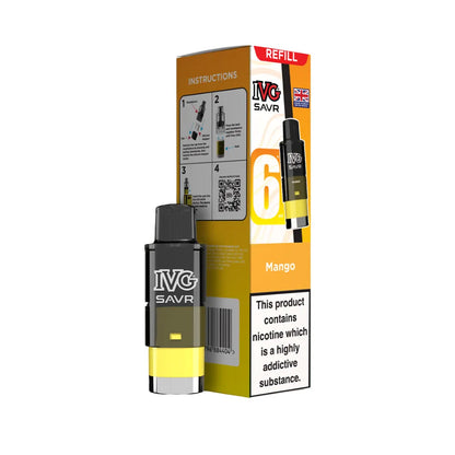 Mango IVG SAVR refills and packaging on a white background