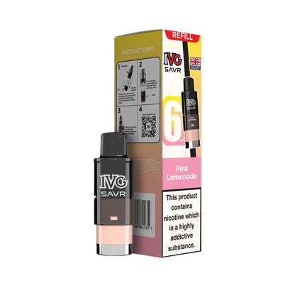 Pink Lemonade IVG SAVR refills and packaging on a white background