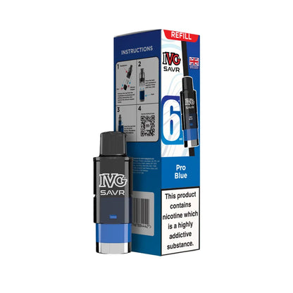 Pro Blue IVG SAVR refills and packaging on a white background