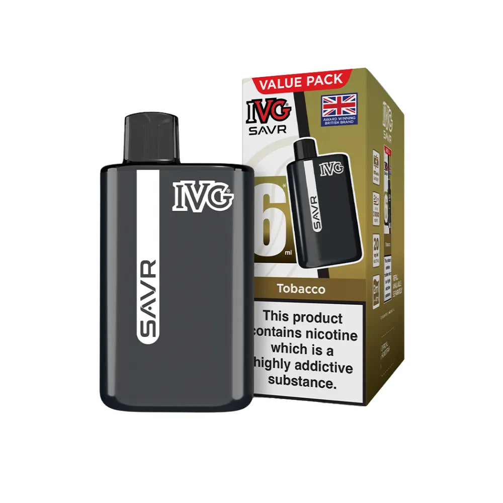 IVG SAVR vape device and packaging on a white background