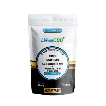 LWell CBD CBD Soft Gel Capsules packaging on a white background