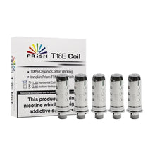 Prism T18E Coils packaging with coils on a white background