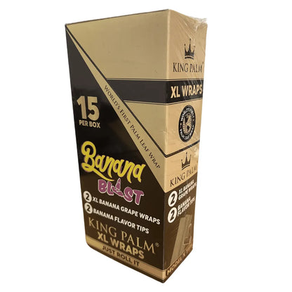 Box of King Palm XL Wraps with Banana Blast flavour on a white background
