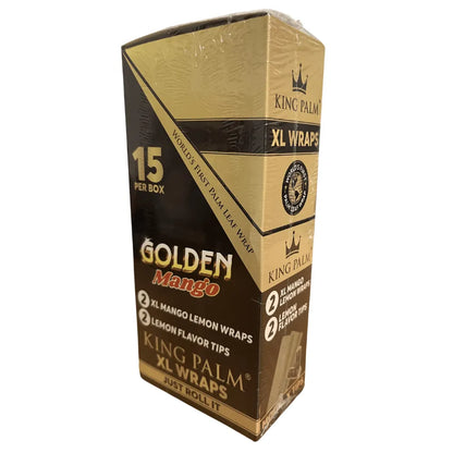 Box of King Palm XL Wraps with Golden Mango flavour on a white background