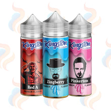 Three Kingston 30/70 E-liquids on a white background with UK Vape Supply Logo