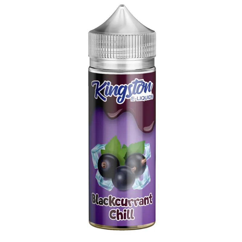 Kingston E-Liquids Blackcurrant Chill bottle on a white background