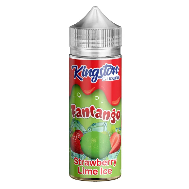 Kingston e-liquid bottle for Fantango Strawberry Lime Ice flavor on a white background