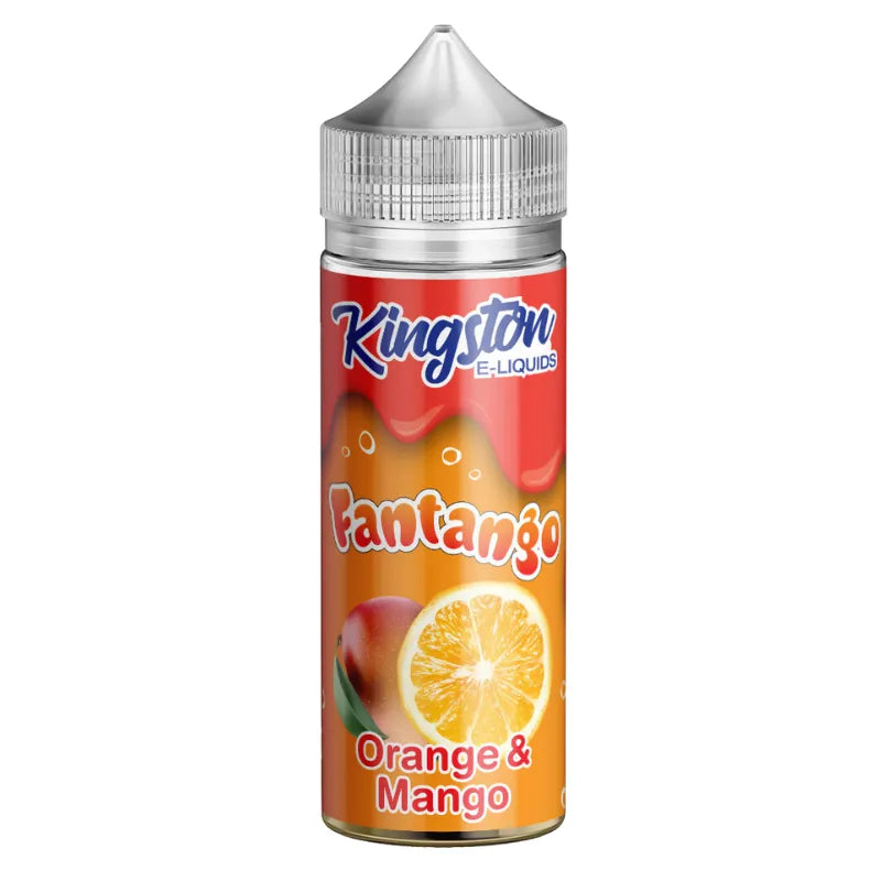 Kingston Fantango Orange & Mango e-liquid bottle on a white background