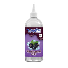 Bottle of Kingston e-Liquid Blackcurrant Chill on a white background