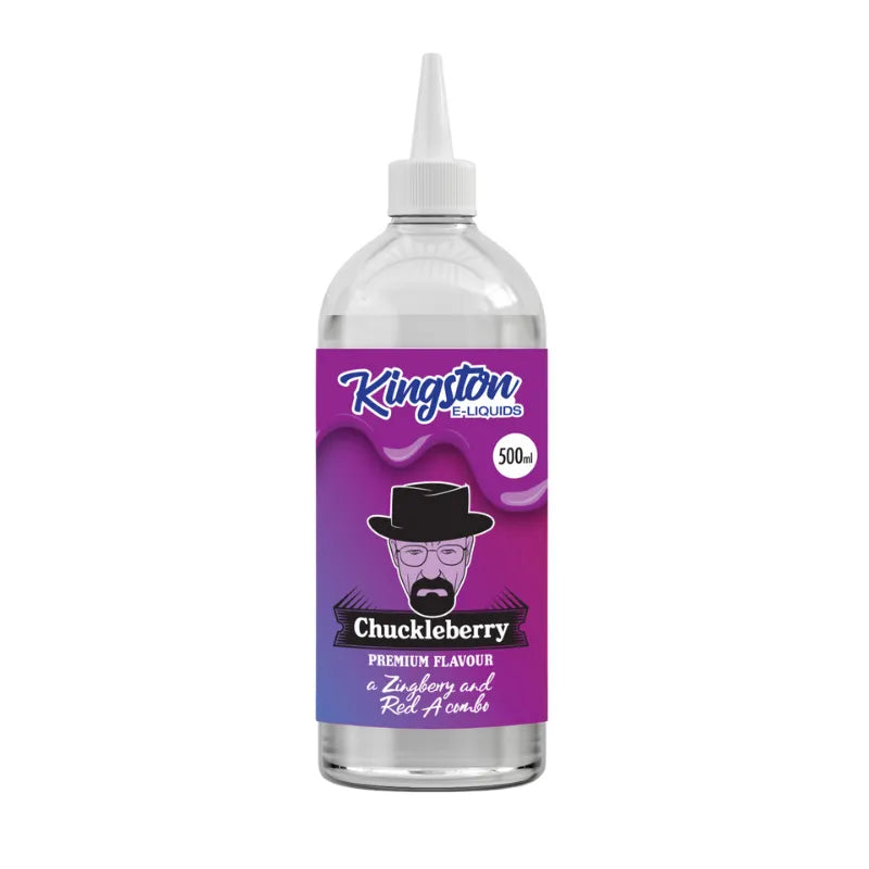 Kingston Chuckleberry e-liquid bottle on a white background