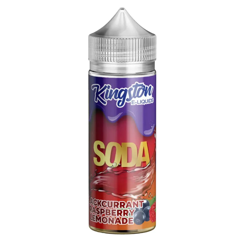 Kingston E-Liquids Soda Blackcurrant Raspberry Lemonade bottle on a white background