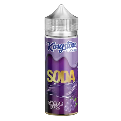 Kingston e-liquid bottle for grape fizz soda flavor on a white background