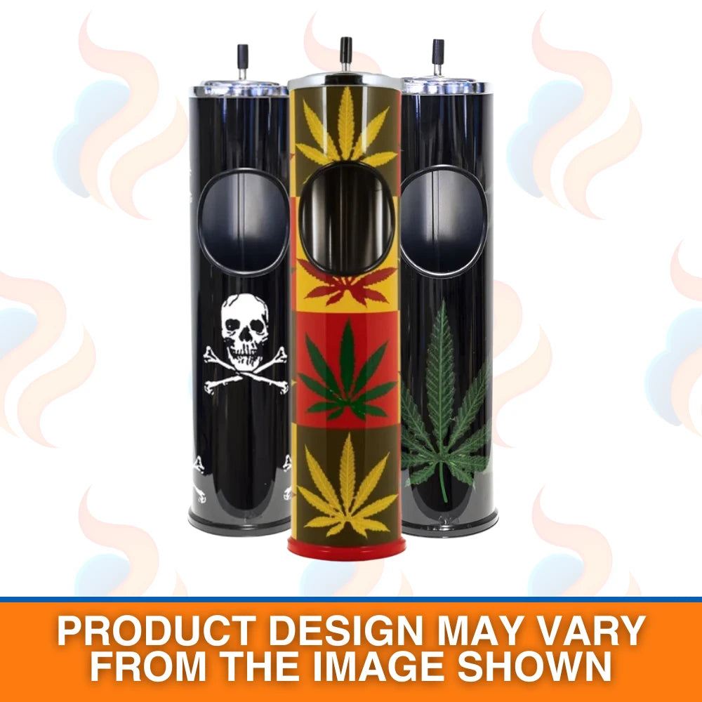 Large Floor-Standing Ashtray Bin – Metal Ashtray with Waste Compartment (60cm) on a white background