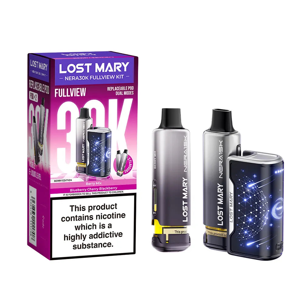 Lost Mary vape device and packaging on a white background