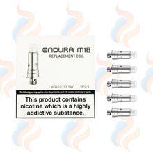 Endura M18 replacement coil packaging with five coils on a white background