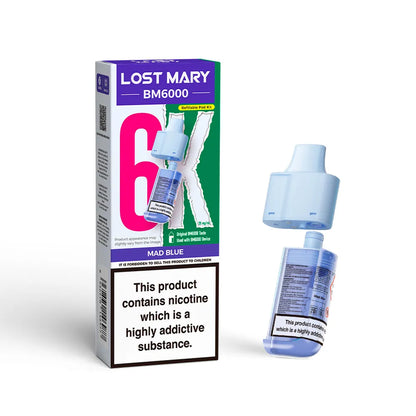 Lost Mary BM6000 refill pod cartridges on a white background