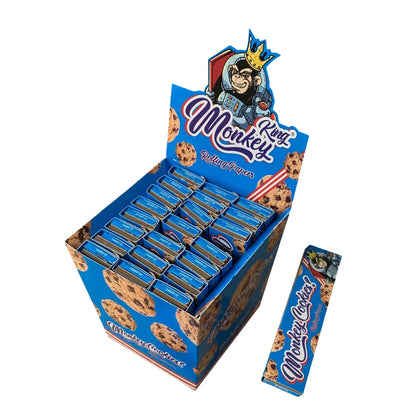 Monkey King scented rolling papers and tips - blue display with cookies flavouring