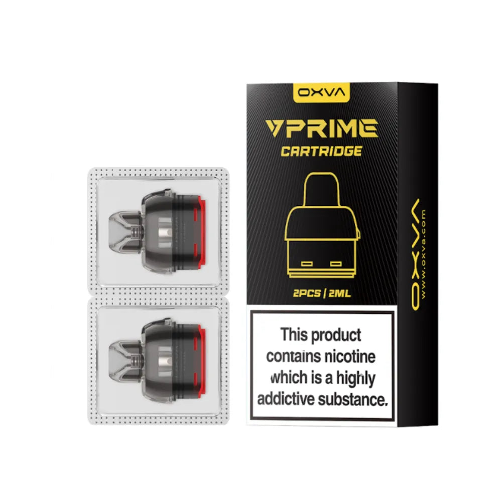 OXVA Prime Cartridge packaging with two cartridges on a white background