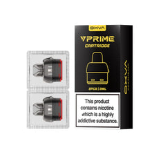 OXVA Prime Cartridge packaging with two cartridges on a white background