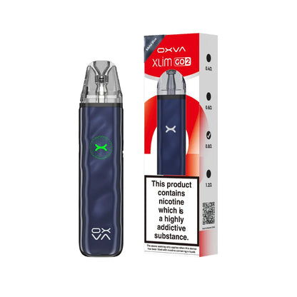 OXVA vape device with packaging on a white background