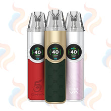Three OXVA Nexlim Vape devices on a white background with UK Vape Supply Logo
