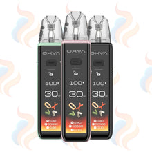 Three OXVA Xlim 3 Ultra Vape devices on a white background with UK Vape Supply Logo
