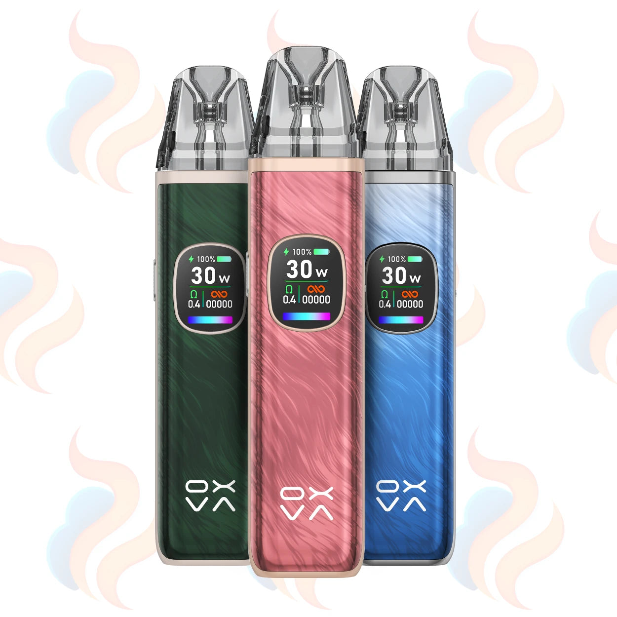 Three OXVA Xlim Pro 2 Vape devices on a white background with UK Vape Supply Logo
