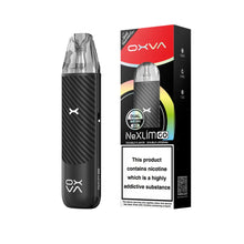 OXVA NexLimGo black warrior vape device and packaging on a white background