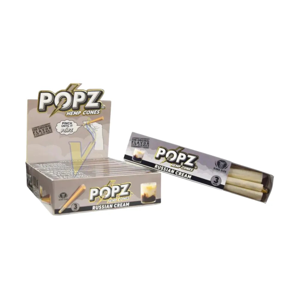 POPZ Hemp Cones packaging on a white background