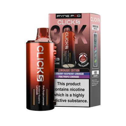 Pyne Pod Click S Pod in Lemonade Edition beside packaging on a white background.