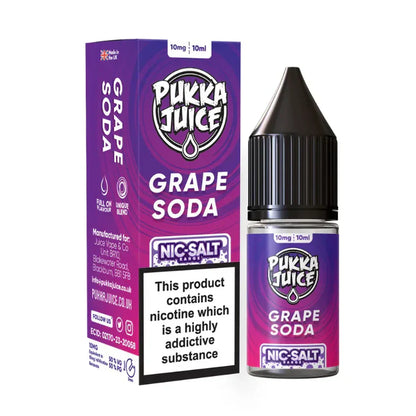 Pukka Juice Grape Soda e-liquid packaging on a white background