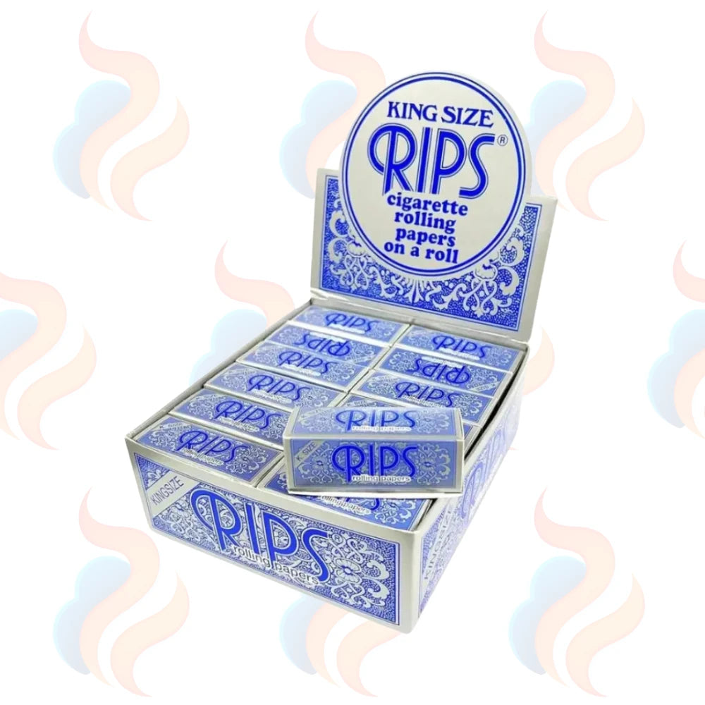 RIPS Blue Rolling Paper Rolls – Cut-to-Size Rolling Papers on a white background