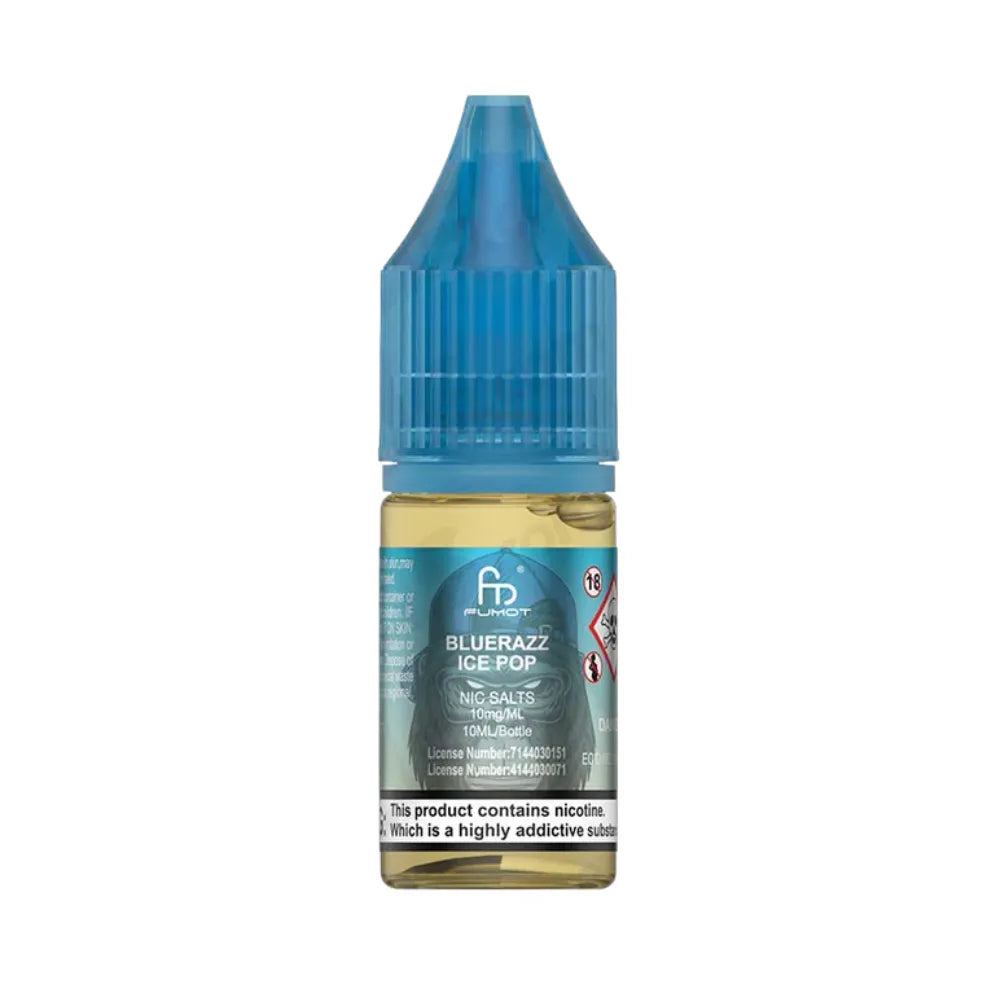 R&M Tornado 7000 Salts Bottle of Blue Razz Ice Pop e-liquid with blue cap on a white background