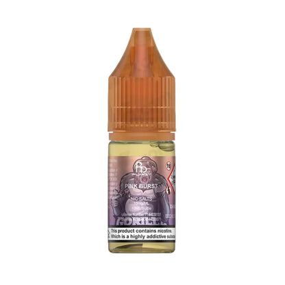 R&M Tornado 7000 Salts pink burst Vape juice bottle with label on a white background