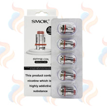 Smok RPM 2 coil packaging with five coils inside a blister pack on a white background.