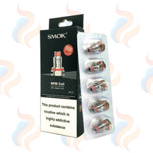 SMOK RPM Coil packaging with coils in a clear plastic sleeve on a white background