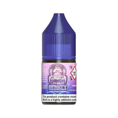 R&M Tornado 7000 Salts blue razz lemonade vape juice bottle with label on a white background